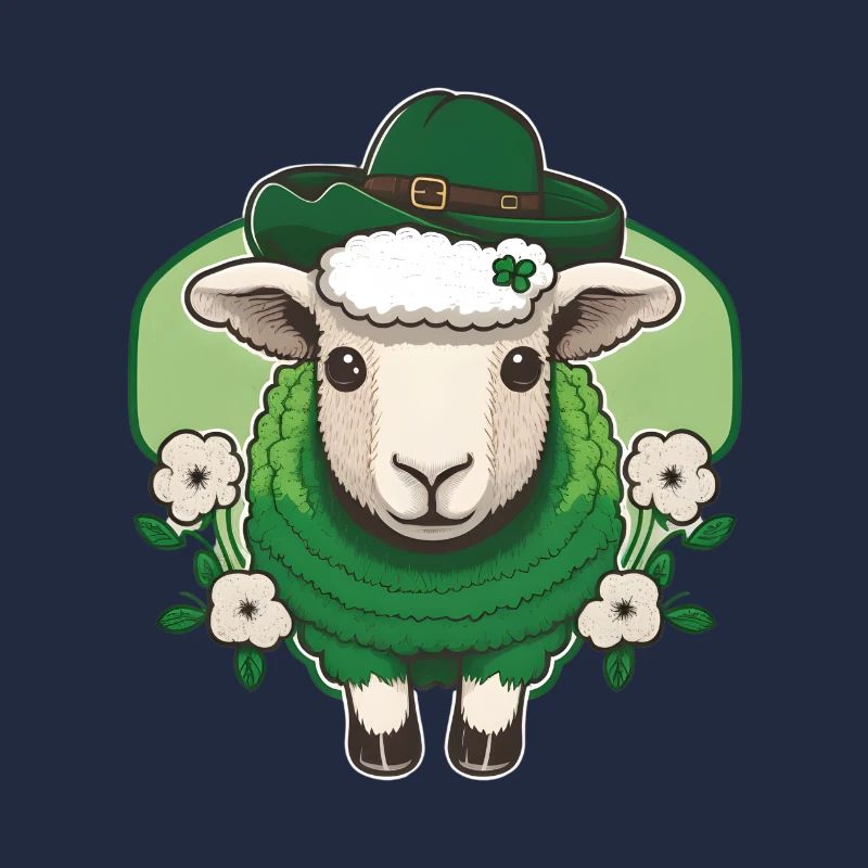 Mouton de la Saint-Patrick avec des fleurs