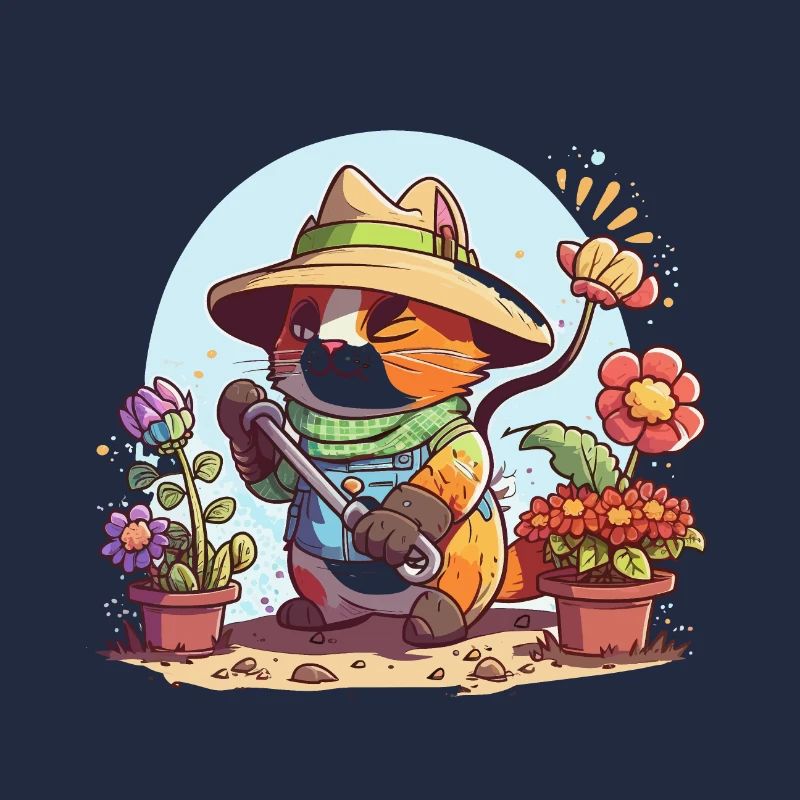 Chat de jardinage