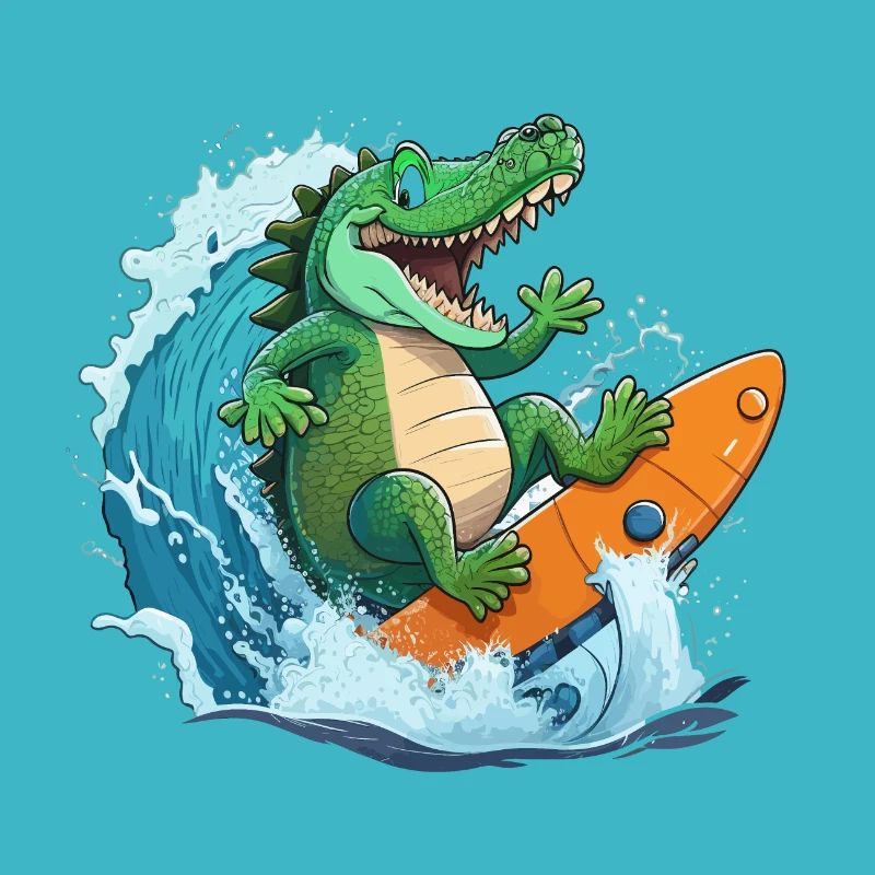 Croco sur la plage