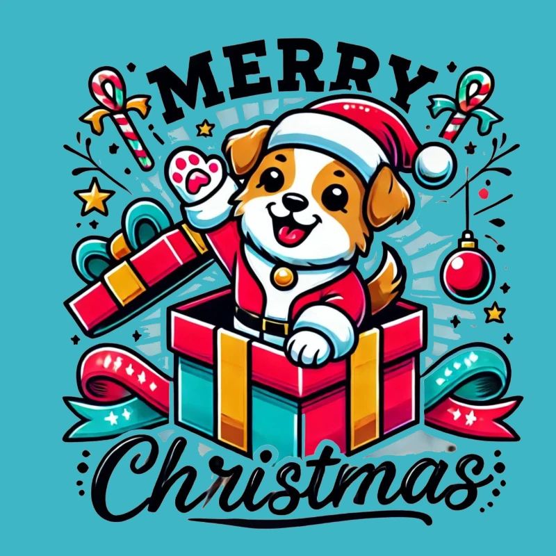 Hund Merry Christmas High Five 5