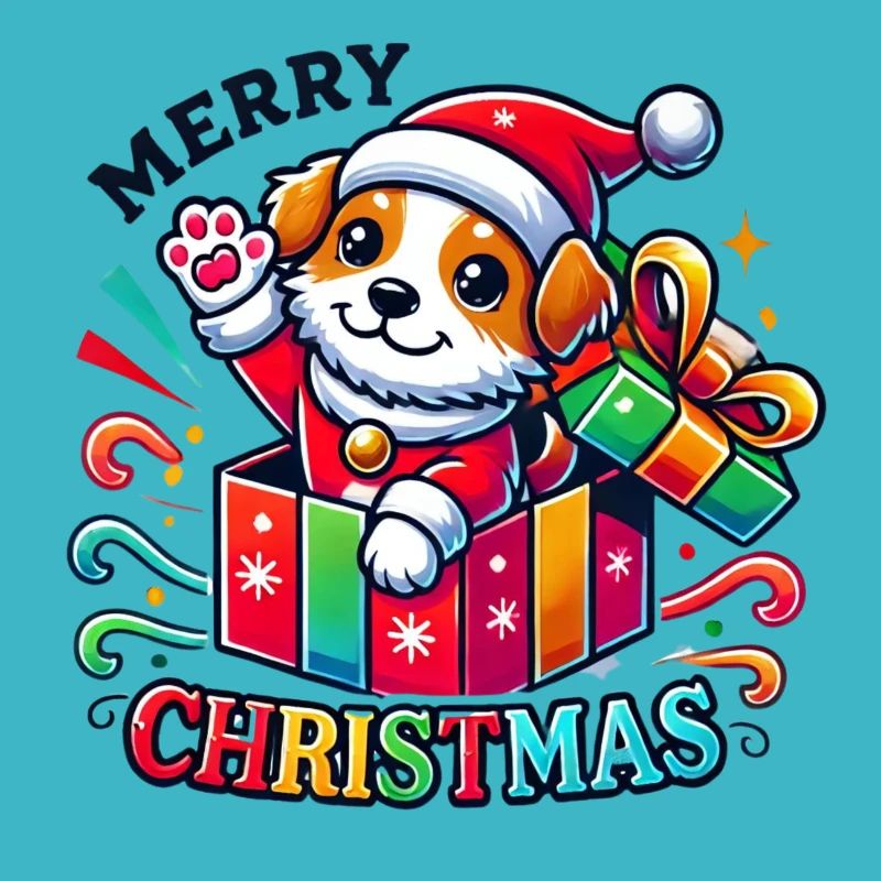 Hund Merry Christmas High Five 4