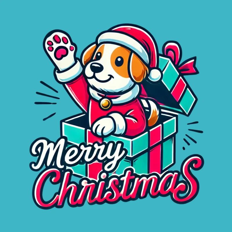 Hund Merry Christmas High Five 3