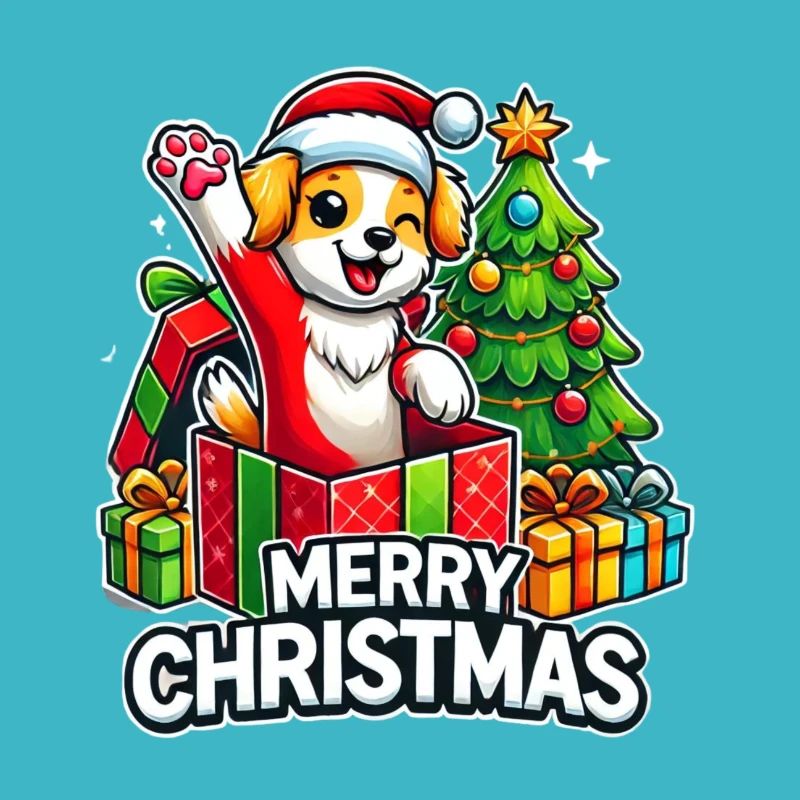 Hund Merry Christmas High Five 7