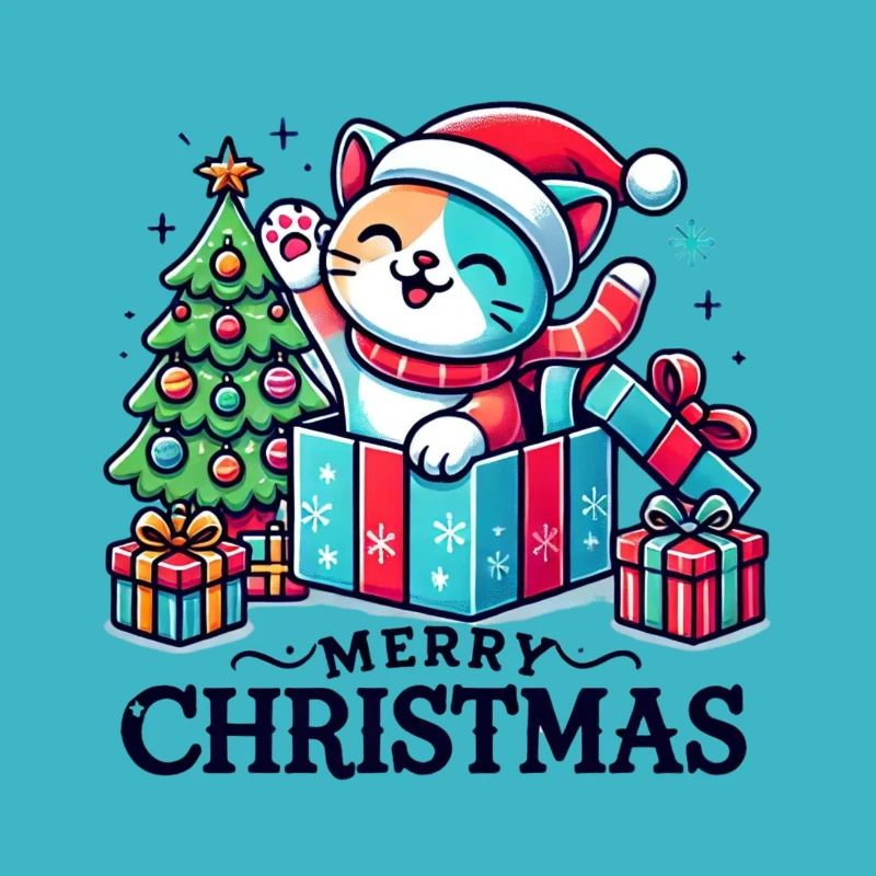 Katze Merry Christmas High Five 3
