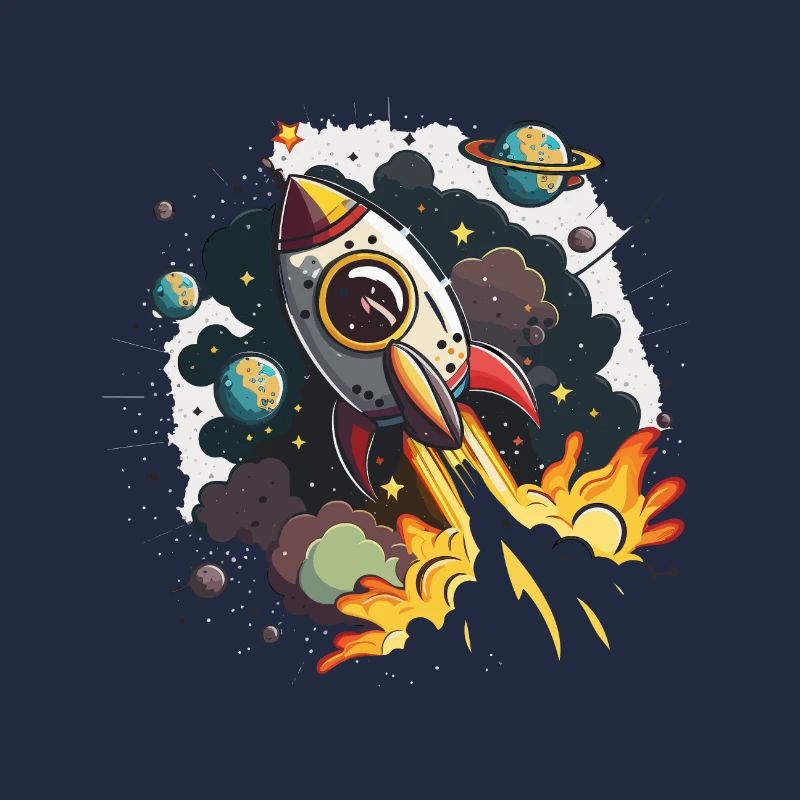 Cosmic Journey: Ein digitales Kunstwerk eines Raketenschiffs