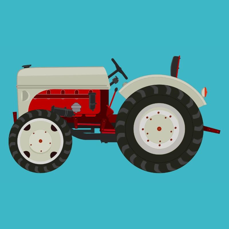 Retro Oldtimer-Traktor beige