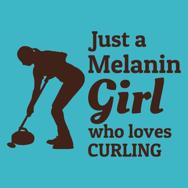Melanin Curling Afro Mädchen Winter Eissport Curler