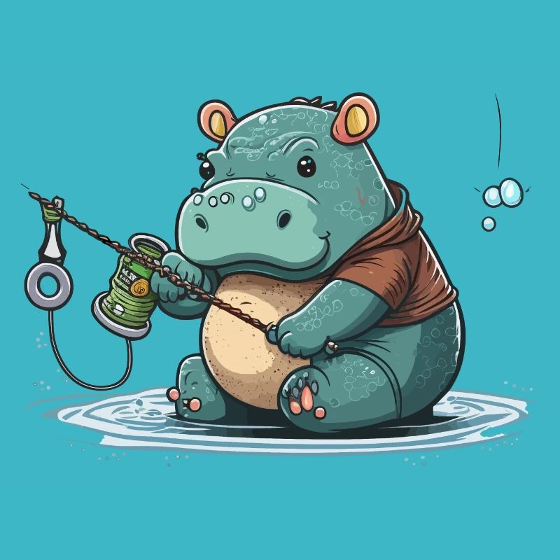 Nilpferd-Angler