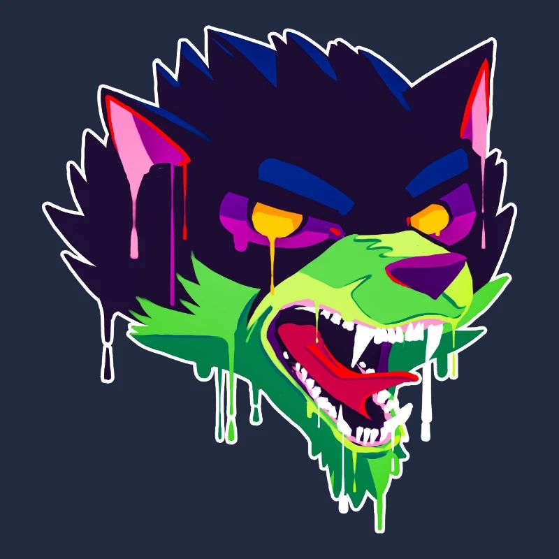 Un beau et effrayant design de dessin animé wolf