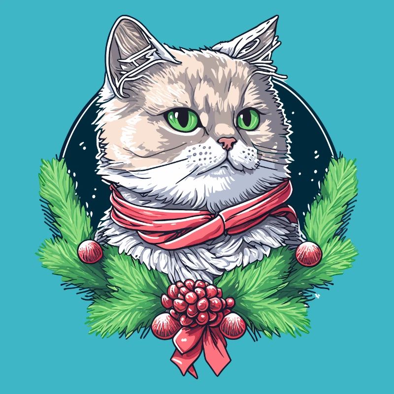 Schönes Weihnachtskatzendesign, ein ausgezeichnetes Weihnachtsgeschenk