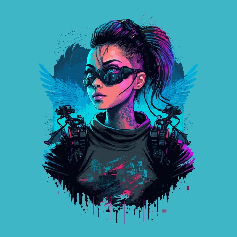 Belle science-fiction Dame le simple présent