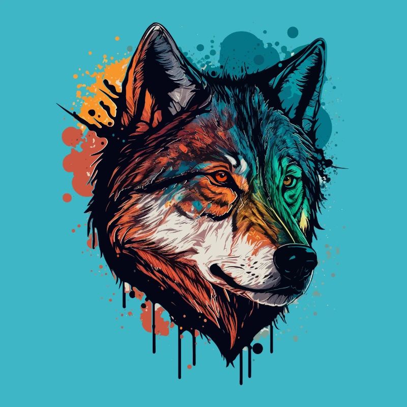 Ein Wolfskopf Digitale Illustration als der Große