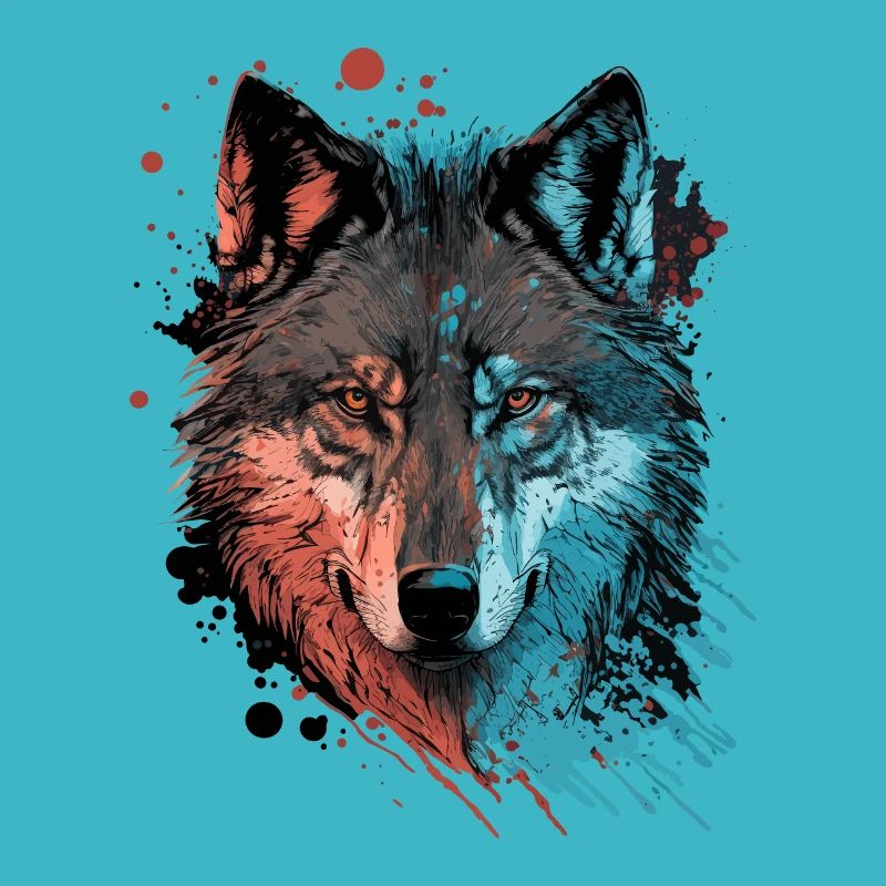 Ein Wolfskopf Digitale Illustration als der Große