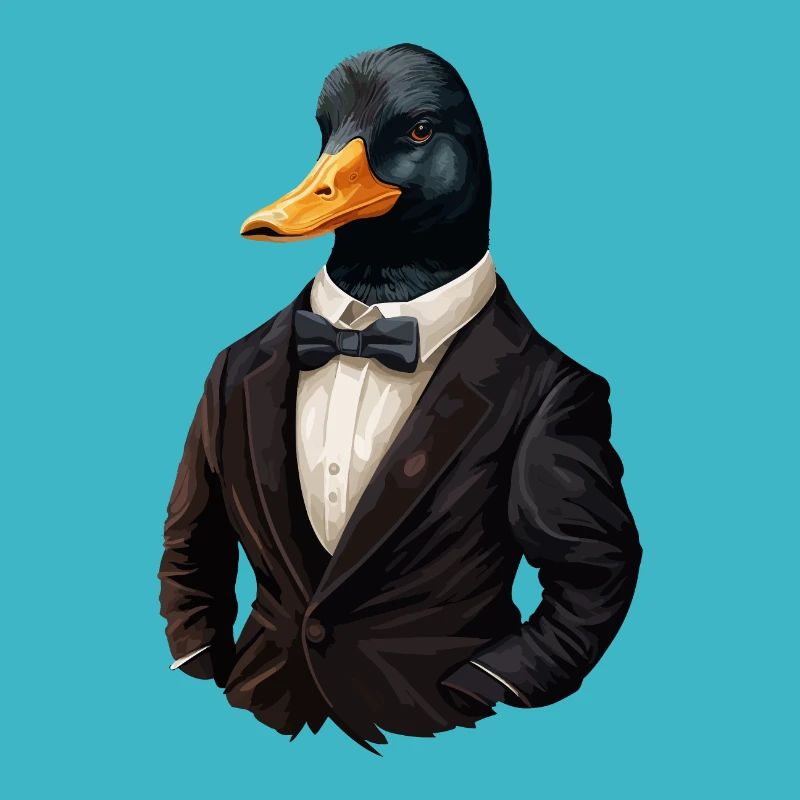 Canard avec nœud papillon