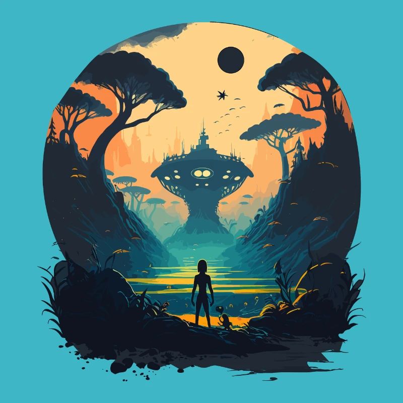 Espace extraterrestre vert
