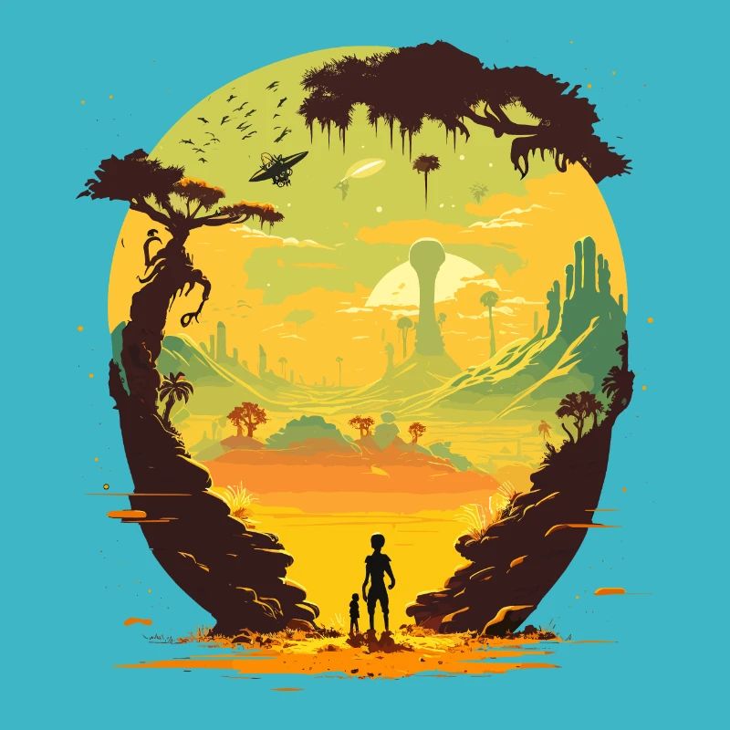 Monde extraterrestre jaune