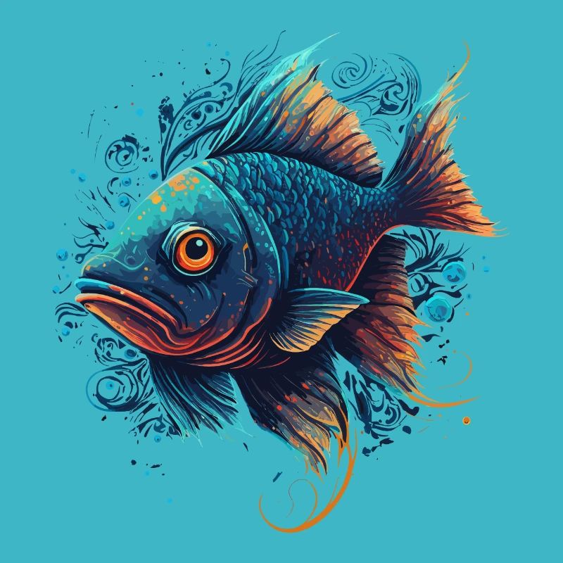 Œuvre d’art sur les poissons