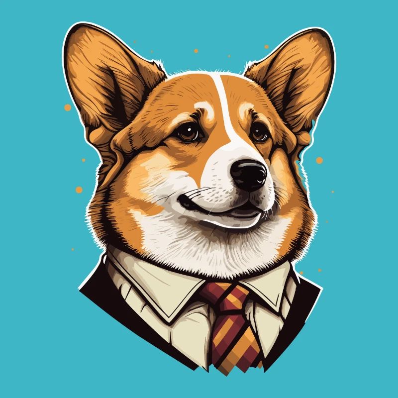 Formale Corgi-Illustration