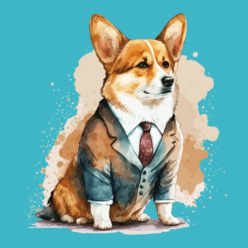 Formale Corgi-Illustration