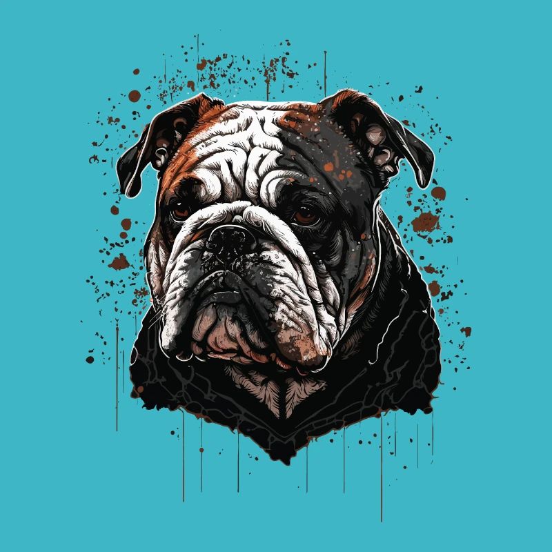 Tête de bouledogue noir