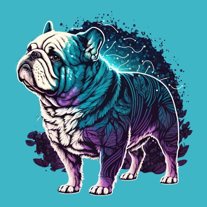 Bouledogue feuillu Vaporwave