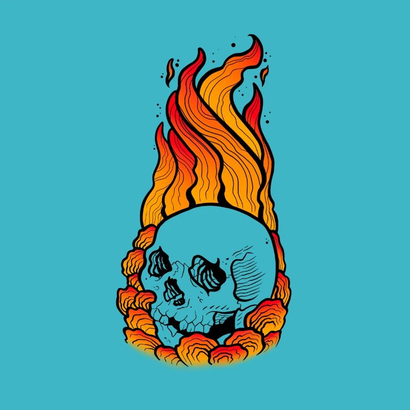 Schädelschädel in Flammen