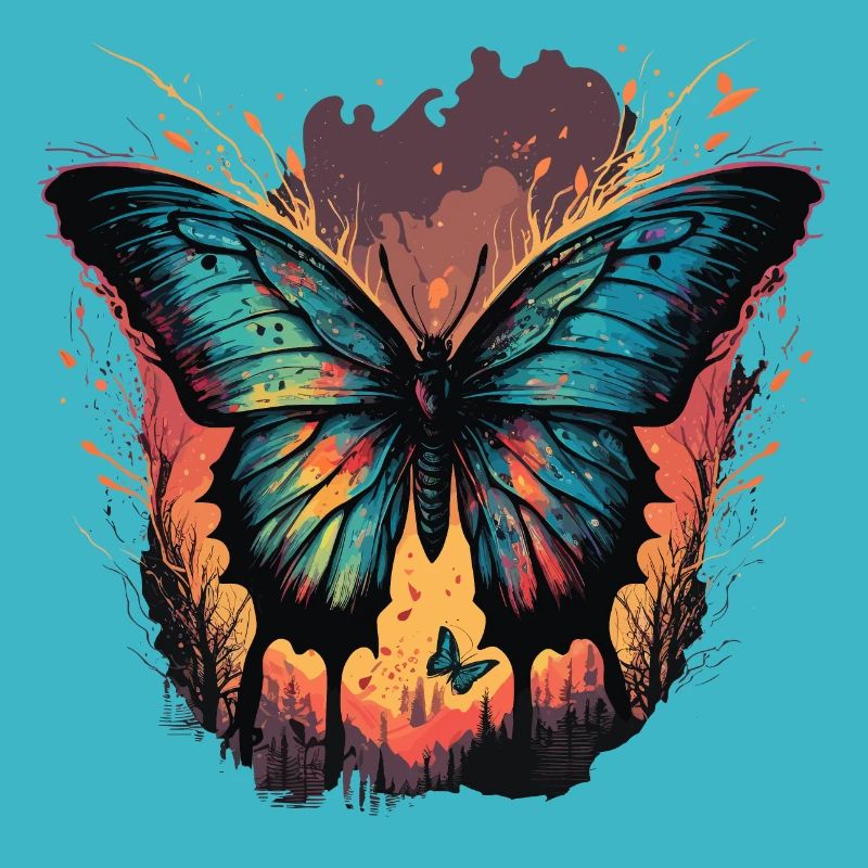 Coucher de soleil papillon