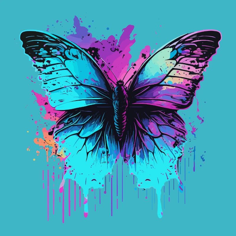 Glowing in Blue Butterfly