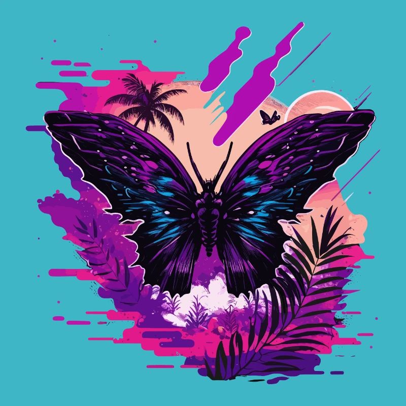 Papillon Nature Vaporwave