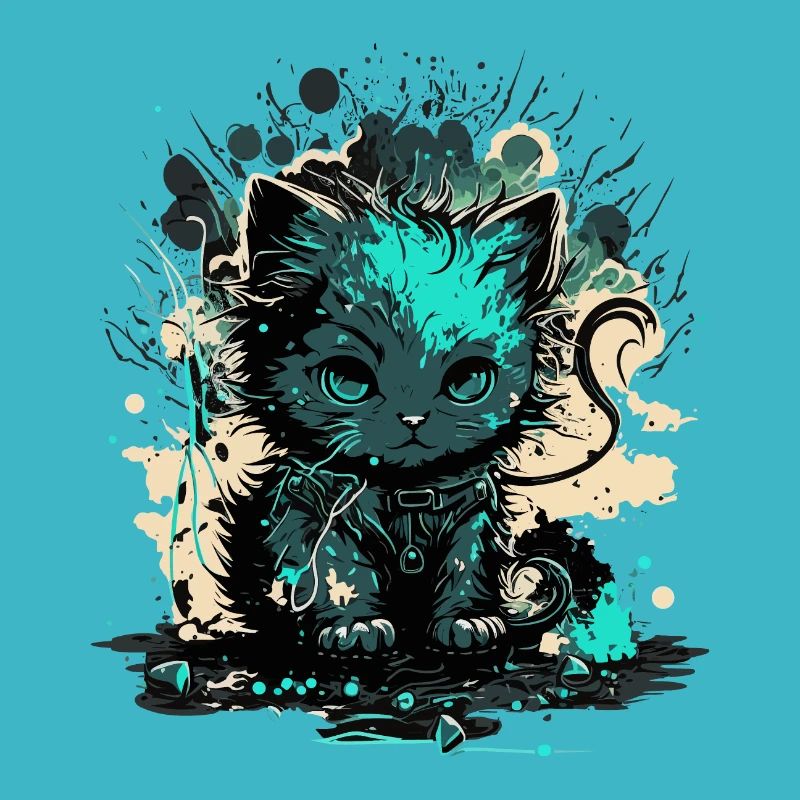 Cyber Cat Illustration