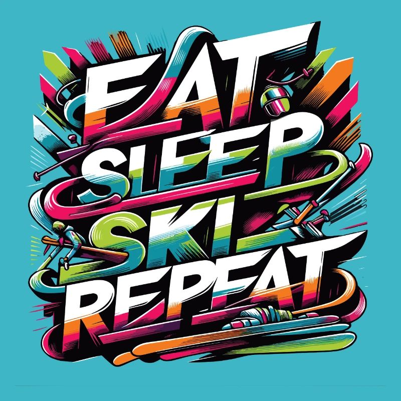 Eat Sleep Ski Repeat Ski Enthusiast Life Cycle