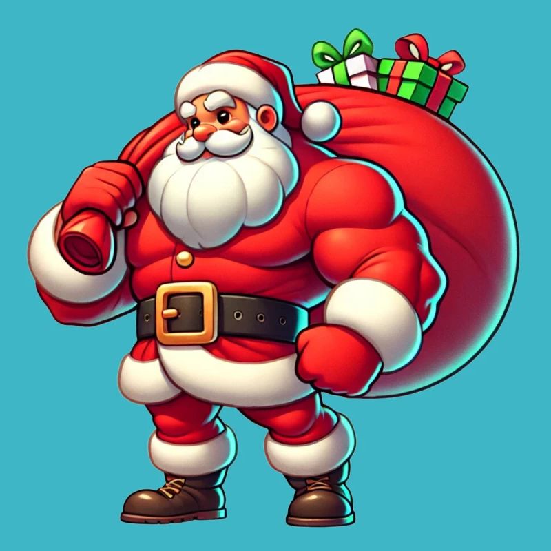 Weihnachtsmann Muskel Mann
