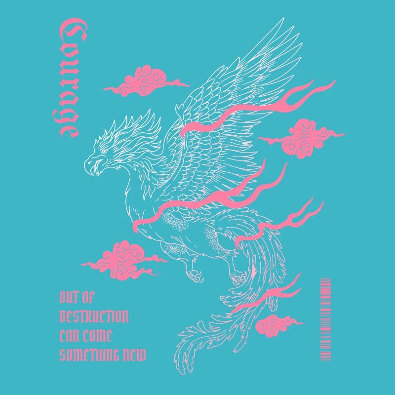 Courage – Phoenix Wiedergeburt Design