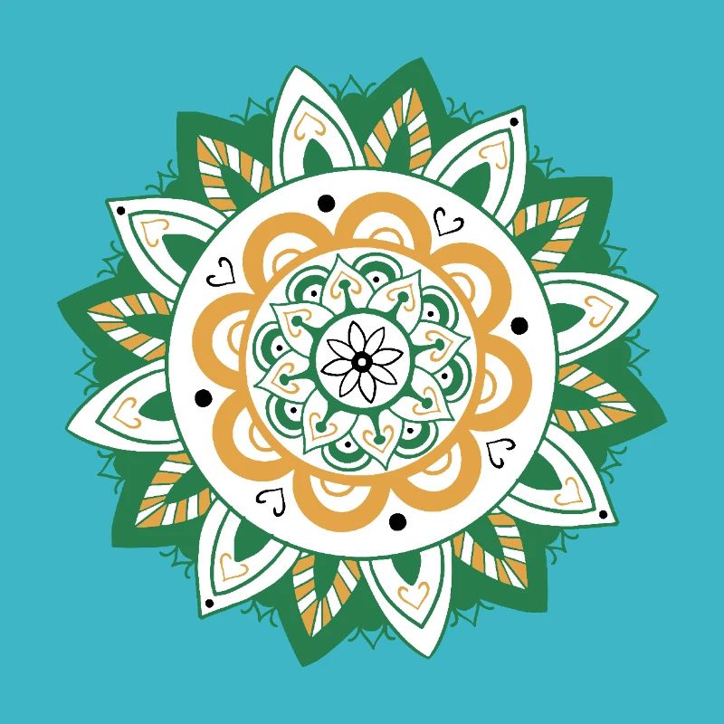 oriental pattern morocco green orange