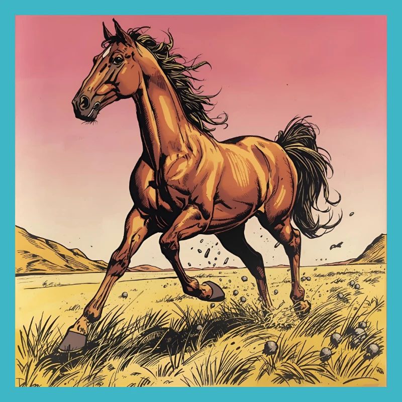 Dynamischer Wildpferd-Print