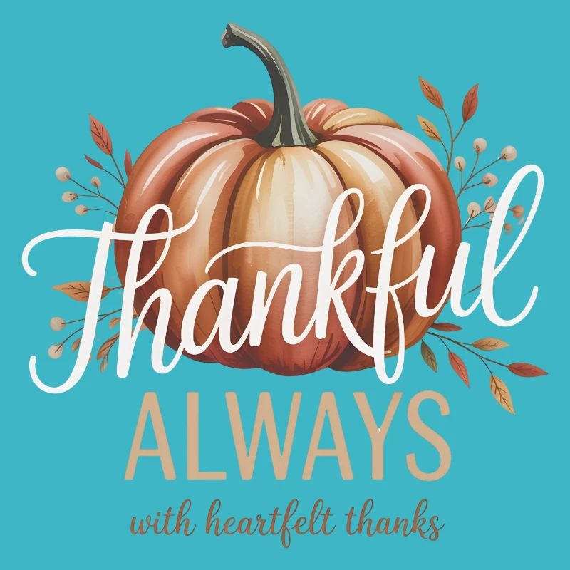 Autumn Pumpkin Grateful Always Design