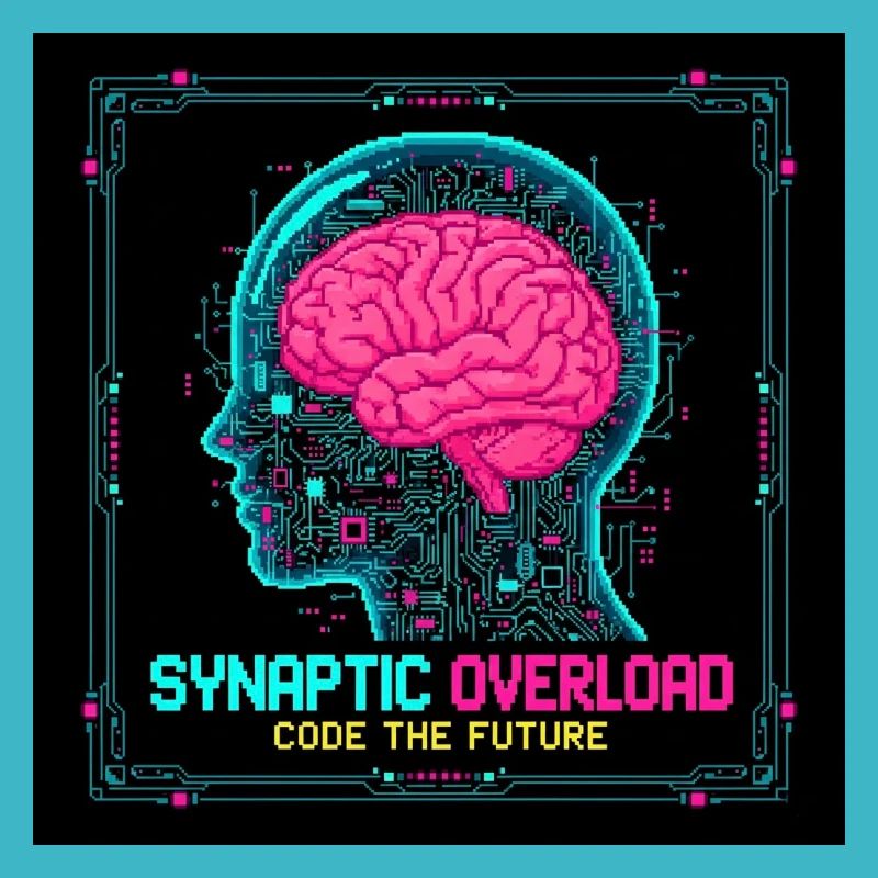 Synaptic Overload Neon Brain
