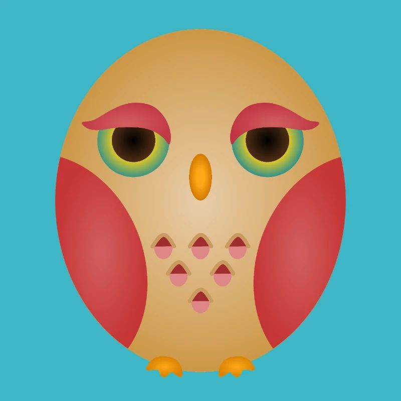 Gradient Owl Face in Cozy Tones