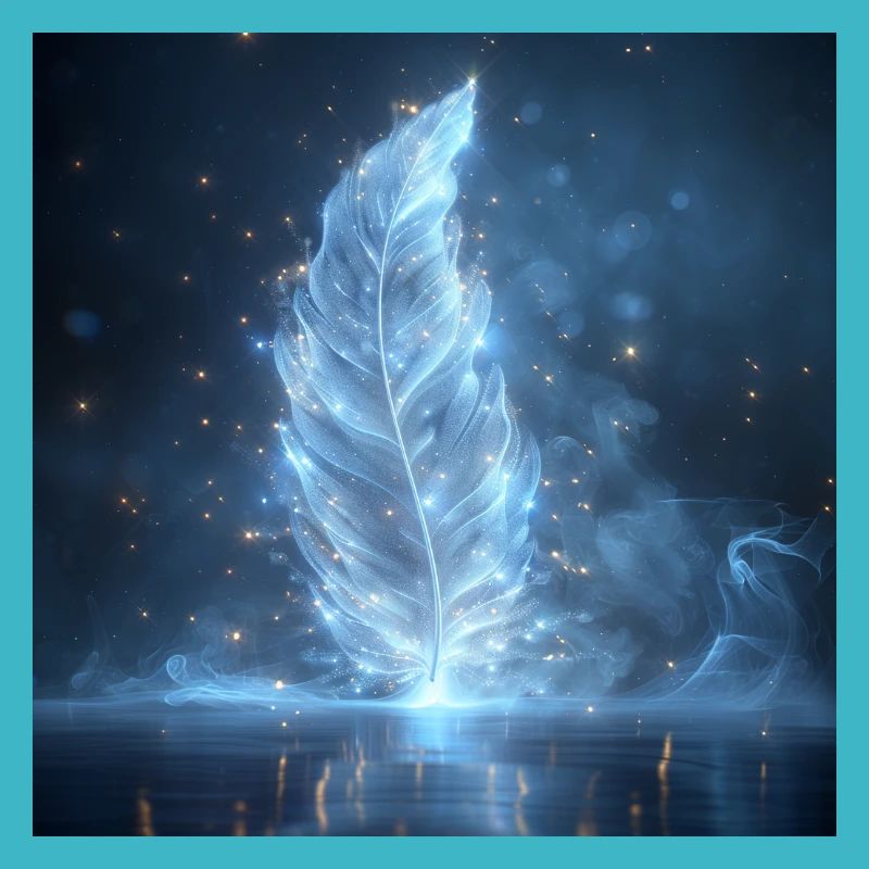 Ätherische Feder leuchtend – Symbol des Lichts
