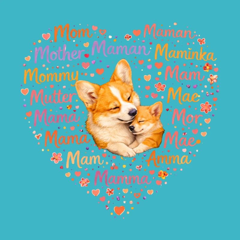 Corgi Mama Herz – Muttertag Geschenk