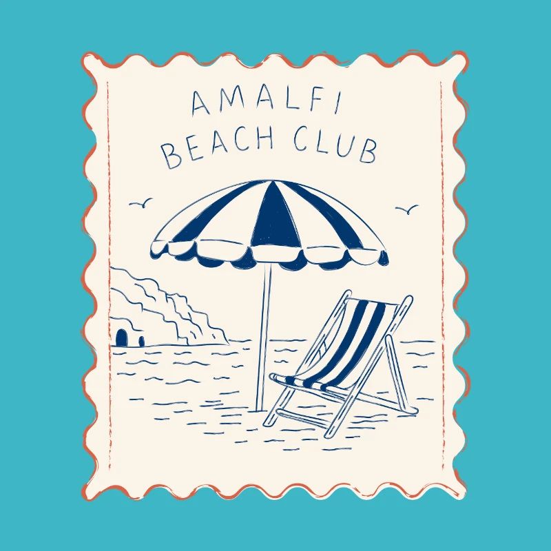 Cachet postal du Club de la Plage Amalfi