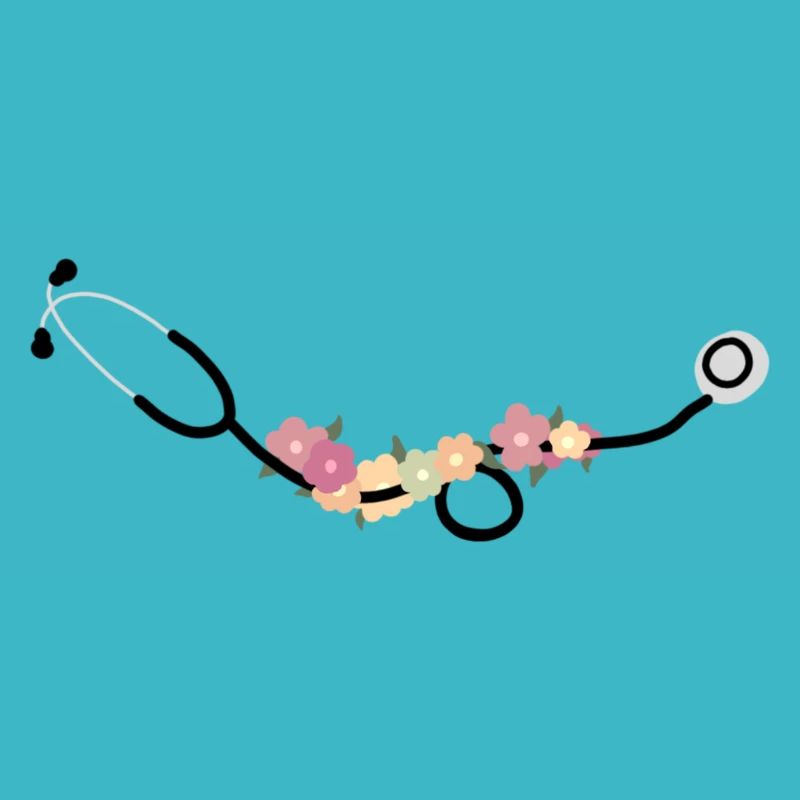 Stéthoscope avec des fleurs