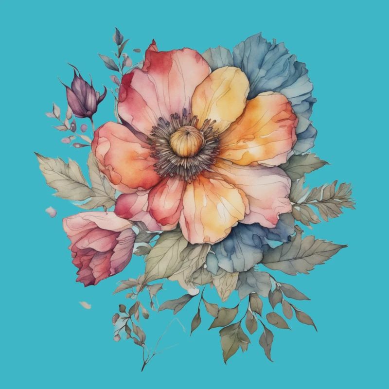 Blütenzauber im Aquarellstil: Einzigartiges design