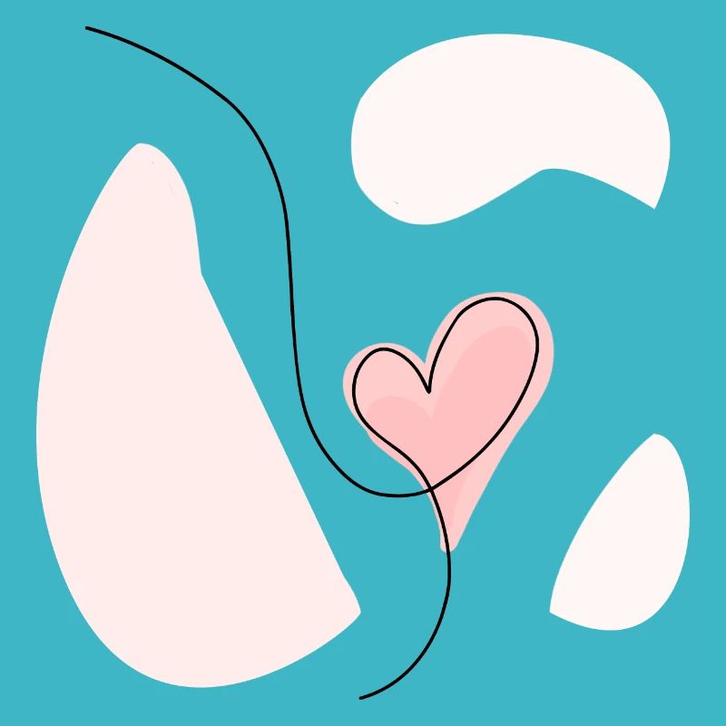 Abstract heart line drawing
