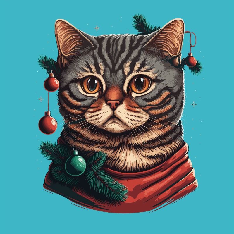 Wunderschöne Adventkätzchen digitale Illustration, die