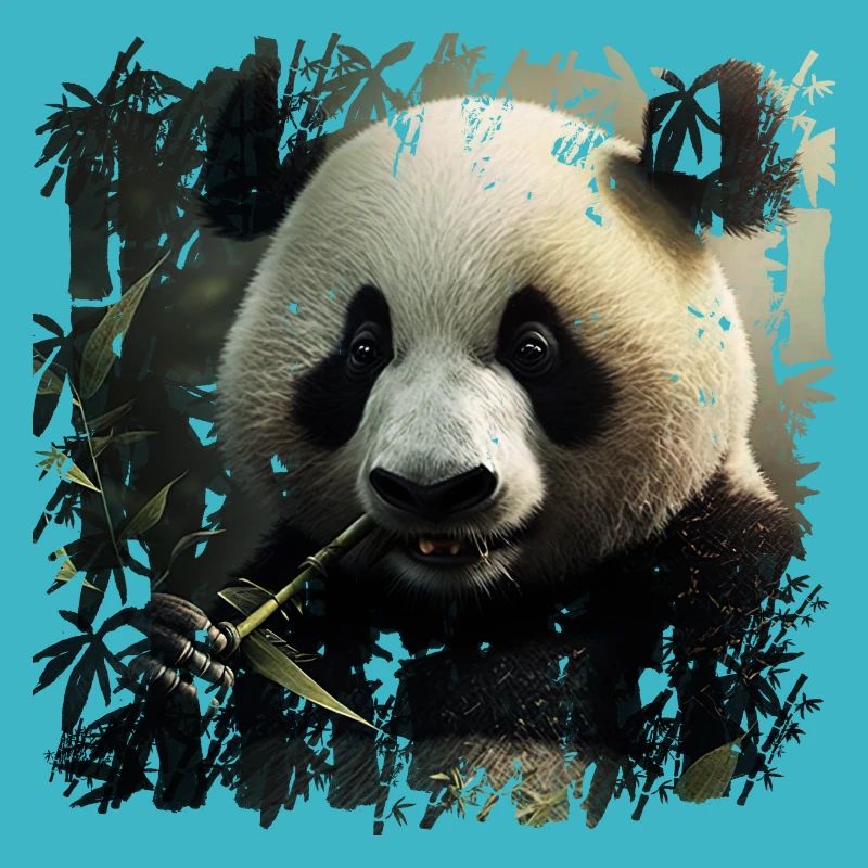 Beau snacking de panda noir et blanc