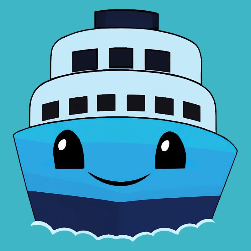 Conception mignonne de bateau de croisière Kawaii