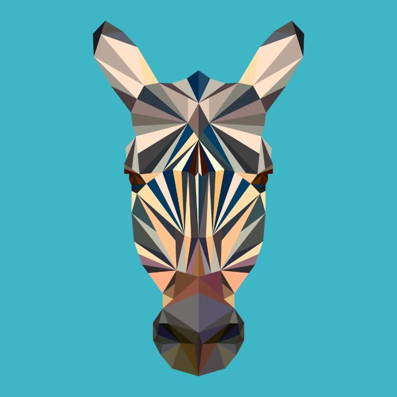 Polygon Zebra Esel Pferd Kunst Zeichnung