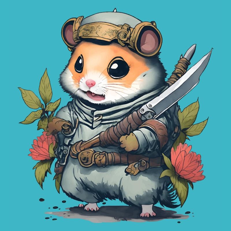 Maître de combat de hamster ninja. Hamsters en mode bataille
