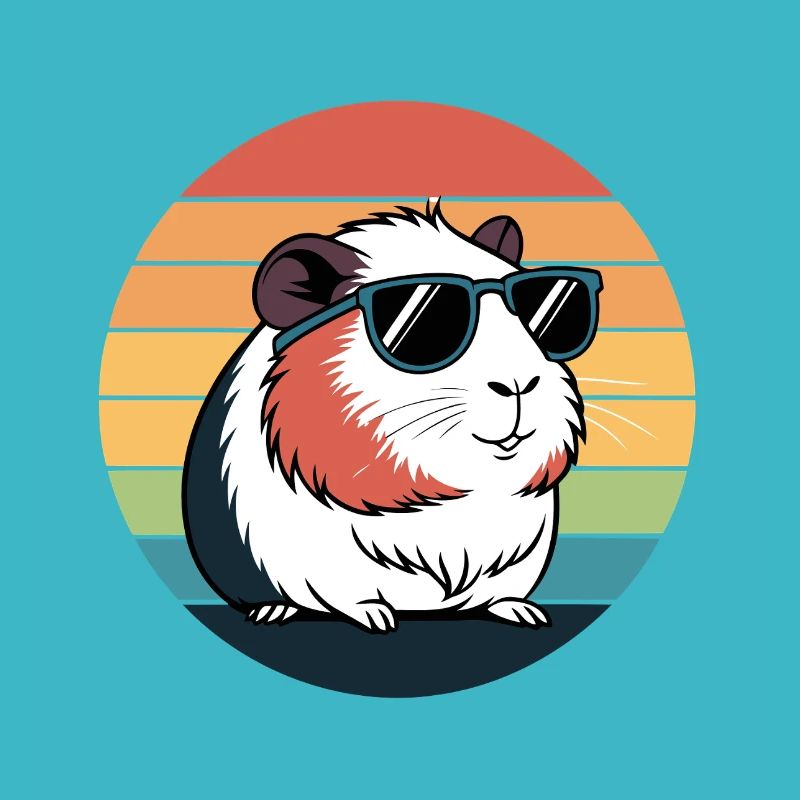 Cochon d’Inde Rétro à Lunettes